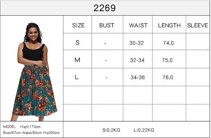 Large sizes are popular in the medium and long summer African women's skirts