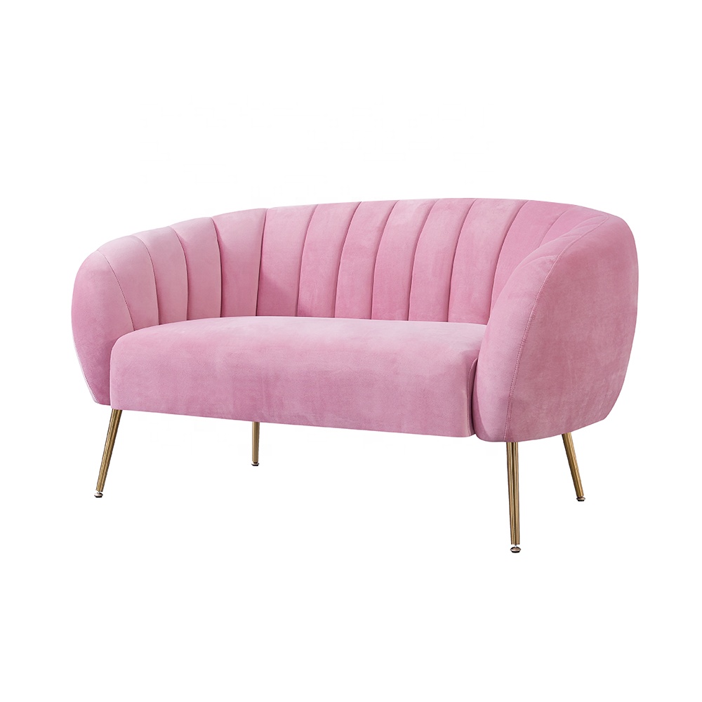 Hot selling living room shell pink velvet Thailand sofa