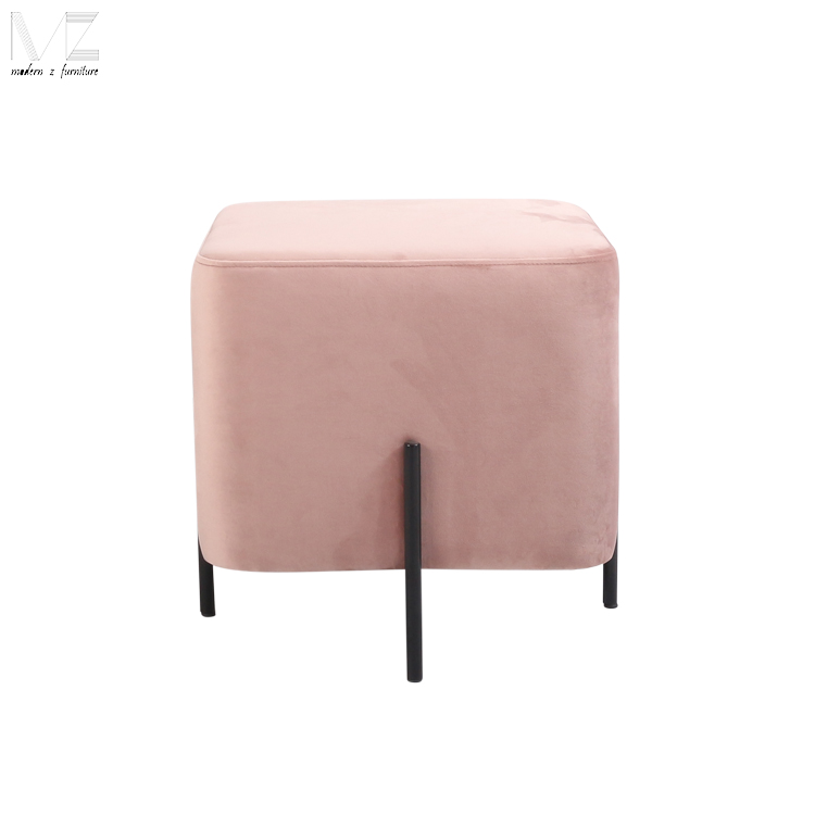 Contemporary square module velvet Thailand makeup stool