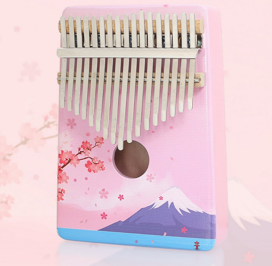 Solid board double seed 17 key African thumb piano