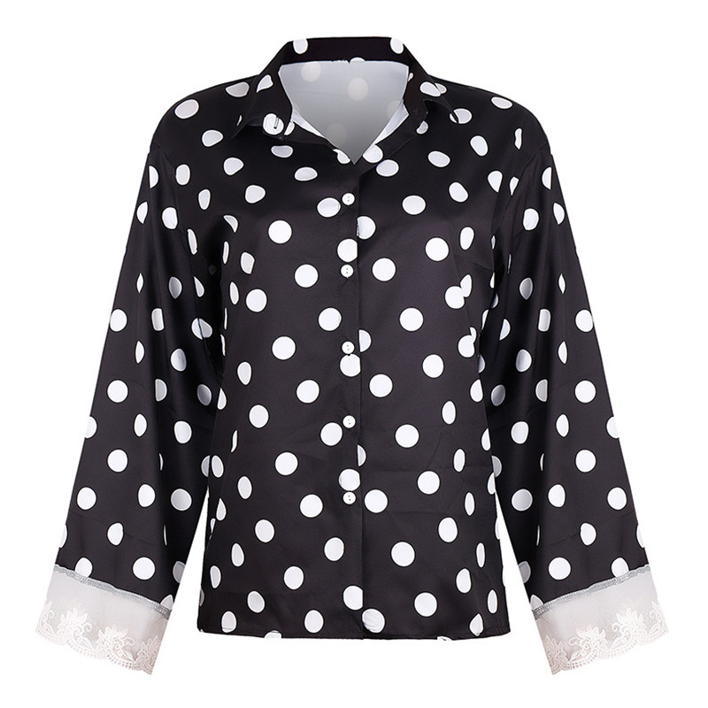 African lady's shirt with polka dot lace