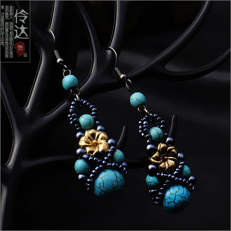Ling Da accessories red bean acacia original Valentine's Day earrings