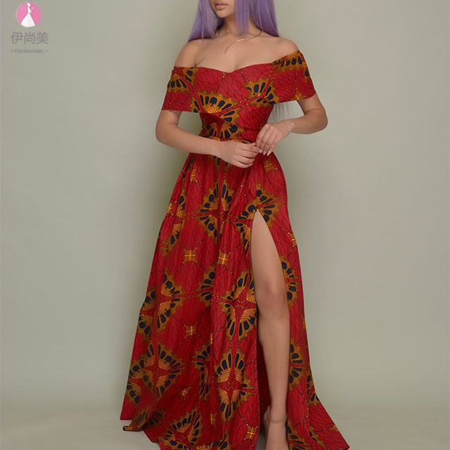 Summer hot explosions with split sexy long African ladies dress