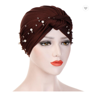 Plain pearl Arab women's cotton hat