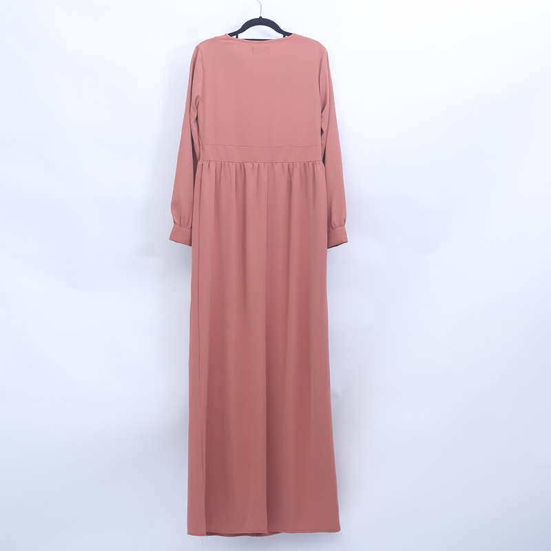 Muslim ethnic style basic style pure color robes