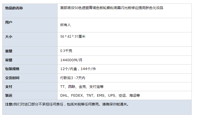 50色闪光修边提亮修容盘