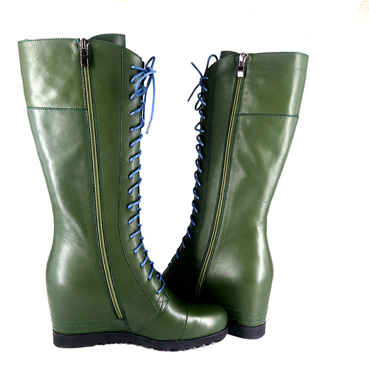 Designer winter green wedge Middle East ladies boots