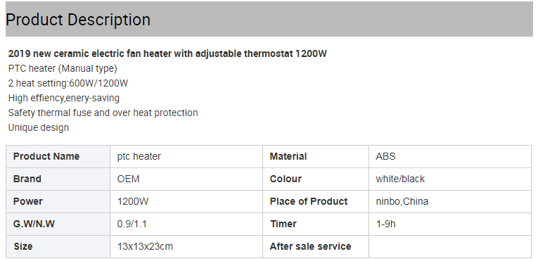 new mini adjustable constant temperature electric heater