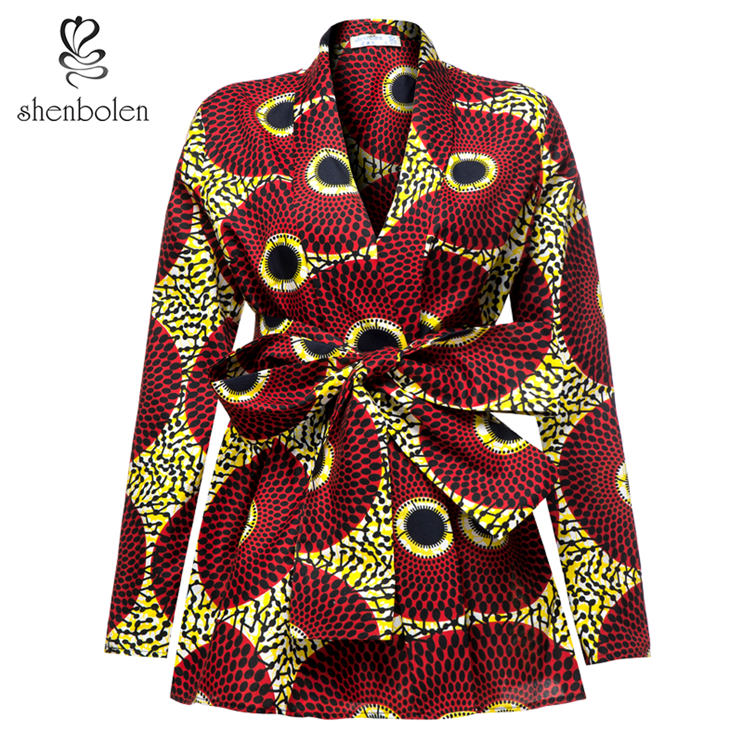 Wholesale spring African printed women's tops