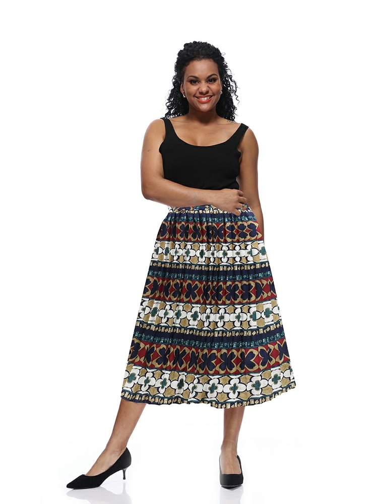 Large sizes are popular in the medium and long summer African women's skirts