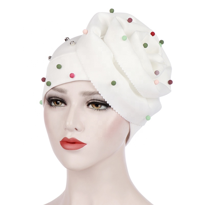 Wholesale oversized flower candy colored beaded Arab women's hats