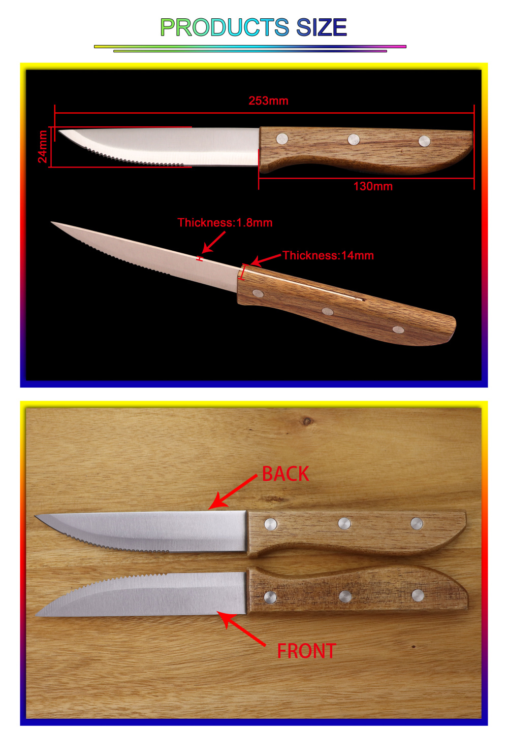 Six suits with wooden handle southeast Asia knife
