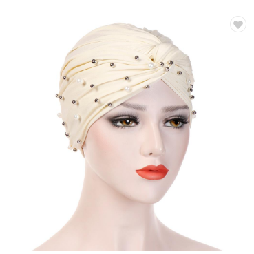 Plain pearl Arab women's cotton hat