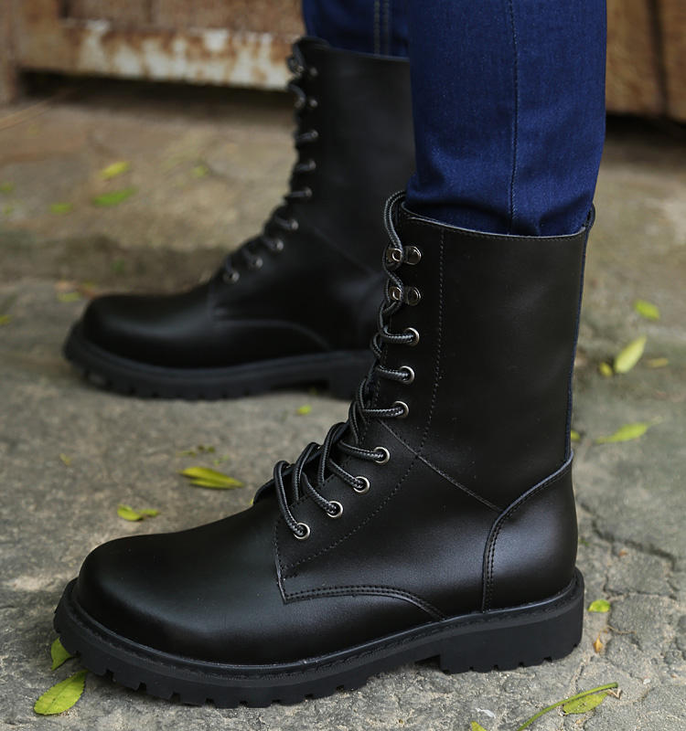 High quality daily leather Martin black Middle Eastern men's boots