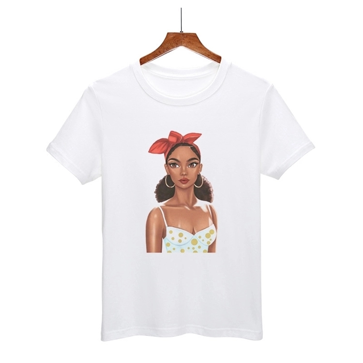 Plus size cotton polyester African woman T-shirt
