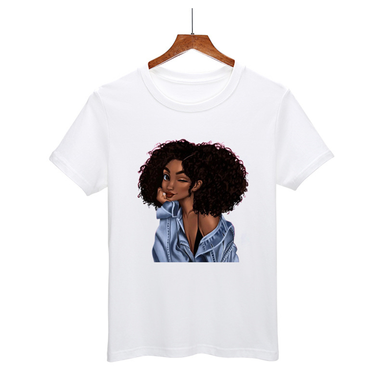 Plus size cotton polyester African woman T-shirt