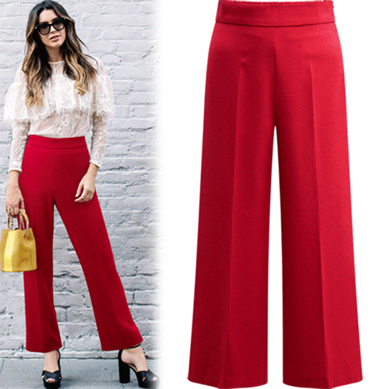 New autumn European and American plus-size women fat 200 jin pure color casual pants