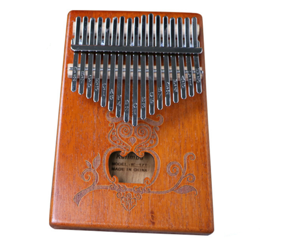 First grade solid robinia ornate carving phonetic symbol 17 key African thumb piano
