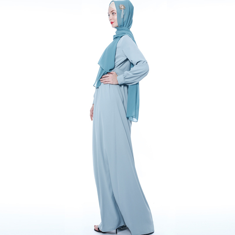 Muslim ethnic style basic style pure color robes