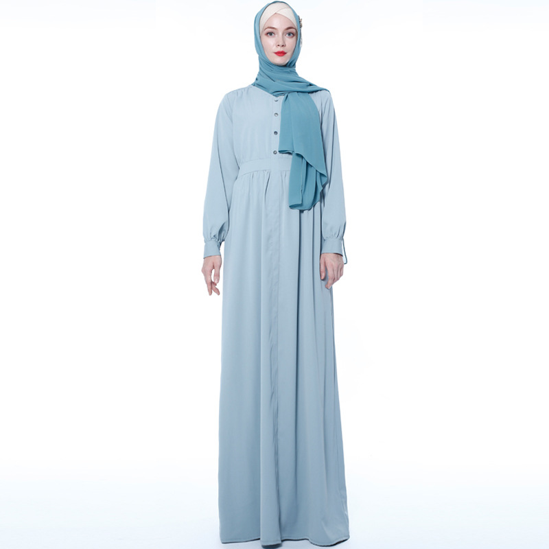 Muslim ethnic style basic style pure color robes