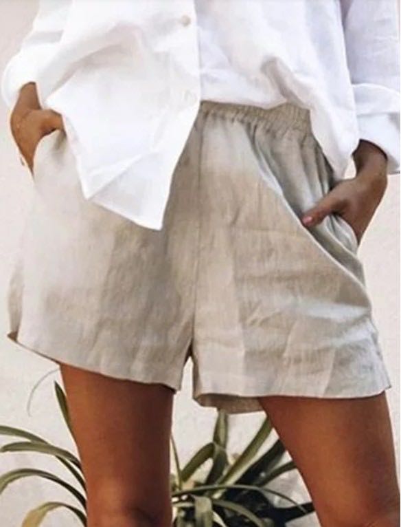 High quality Linen Cotton African women's shorts