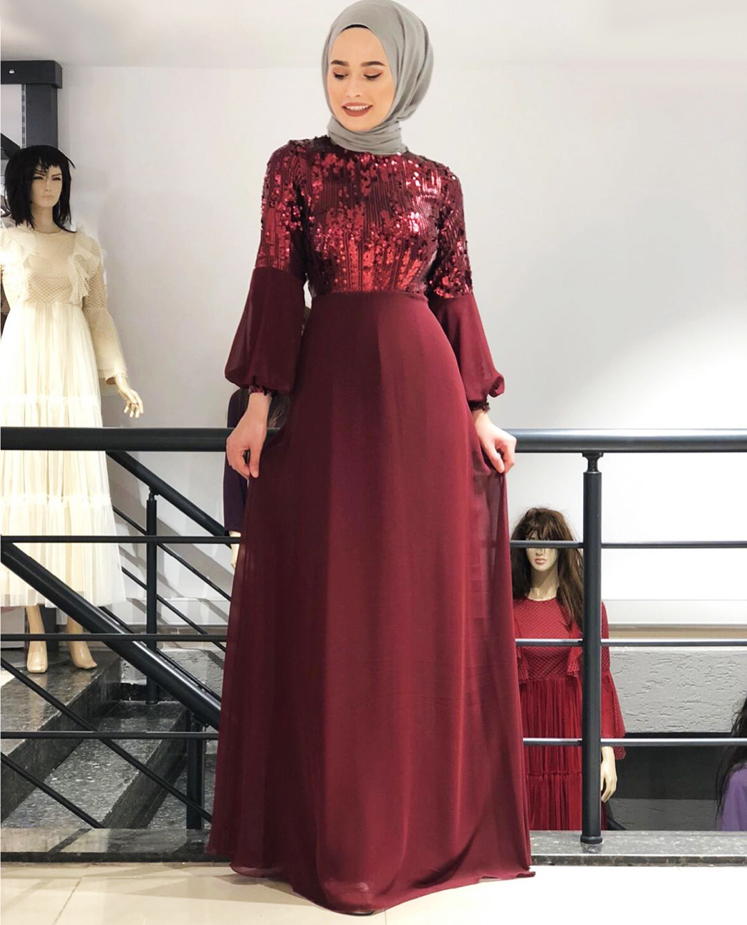 Aliexpress embroidery sequins for chiffon Muslim robes