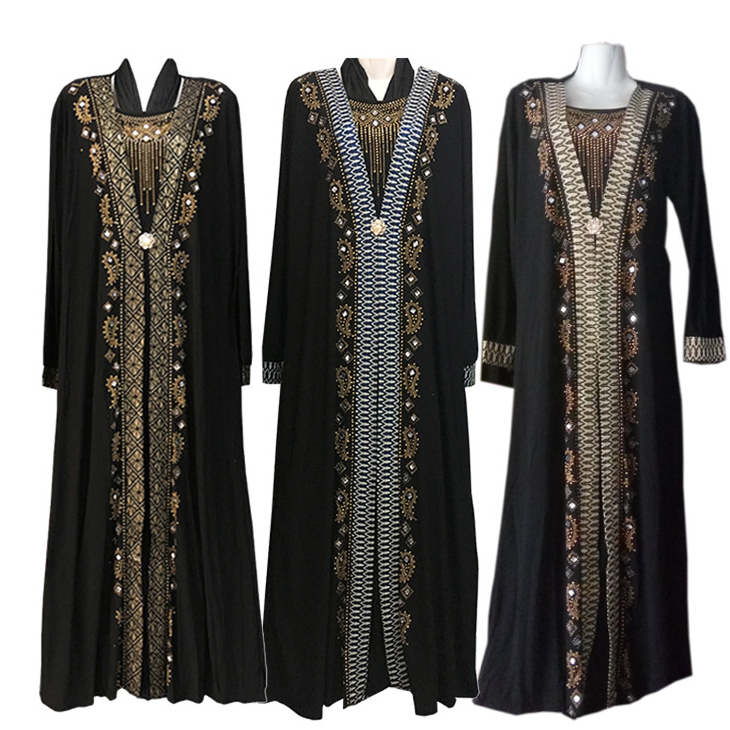 Fashion ironing and drilling Arab women's robes