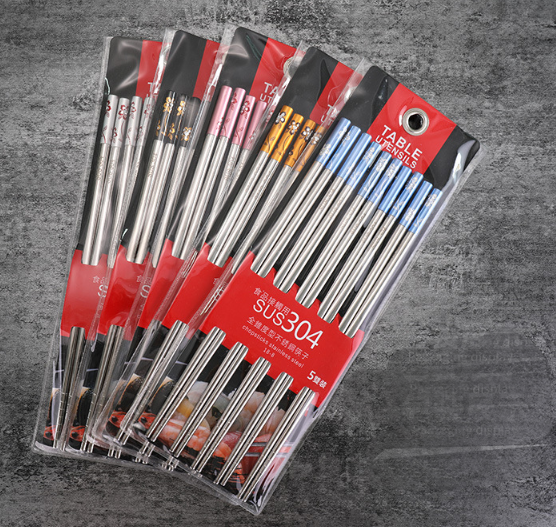 Wholesale metal 5 Double belt Gift Box Of Southeast Asian chopsticks