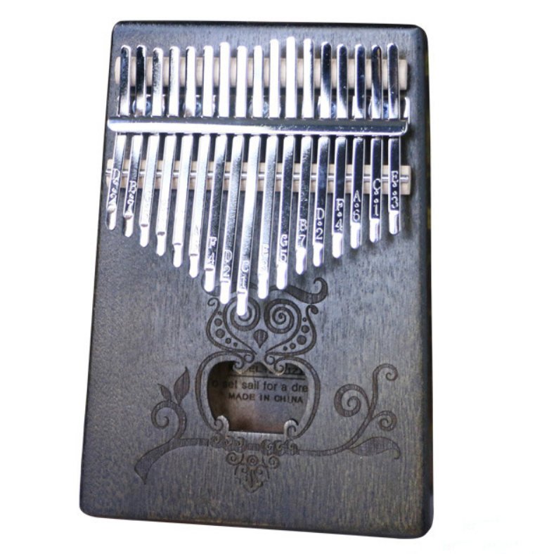 First grade solid robinia ornate carving phonetic symbol 17 key African thumb piano