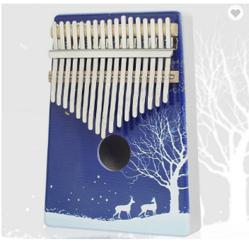 Solid board double seed 17 key African thumb piano