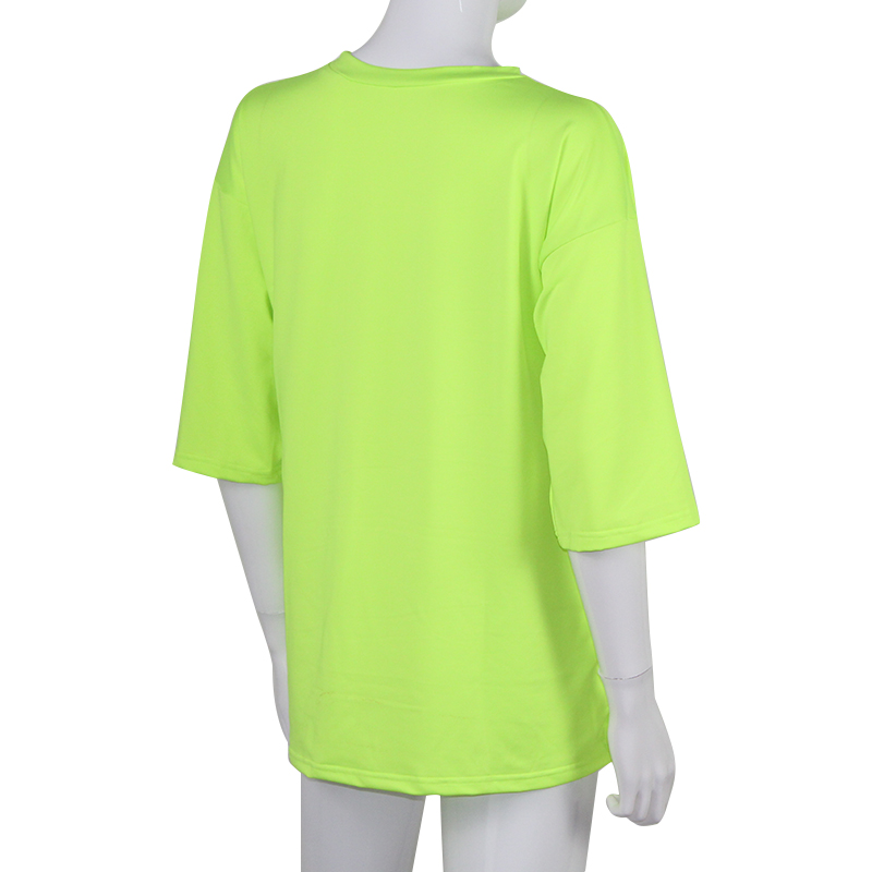 European and American fluorescent green loose and slim fashion versatile women's T-shirt
