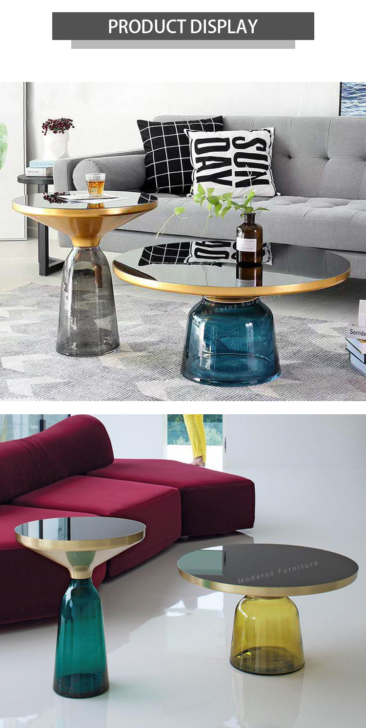 Designer stained glass clock Thailand coffee table
