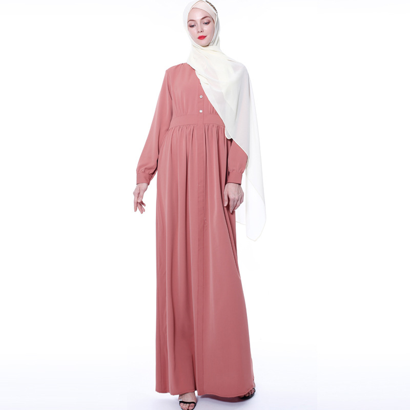 Muslim ethnic style basic style pure color robes