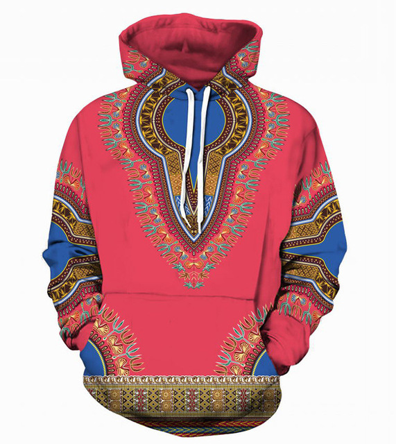 African traditional 3D head men's hooded