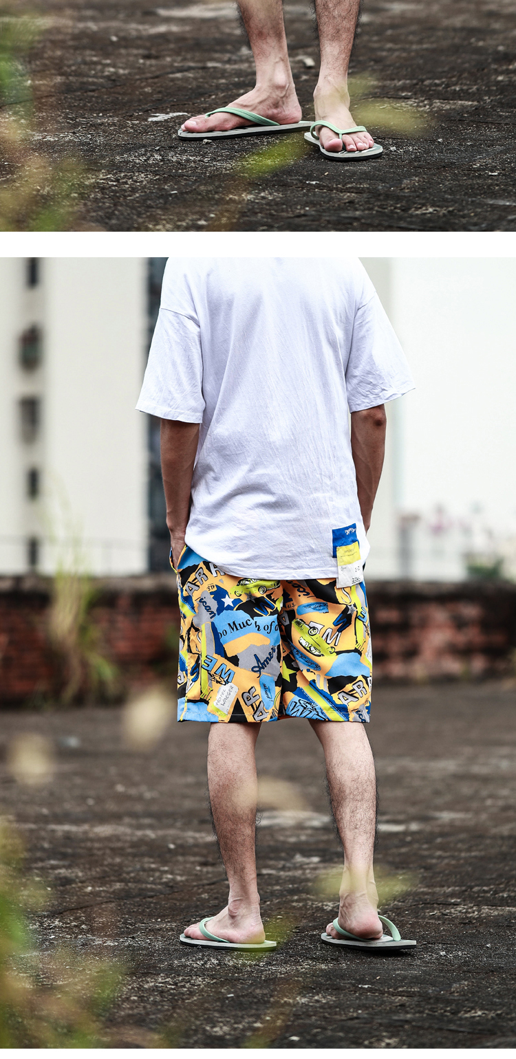 African print camouflage polyester men's shorts