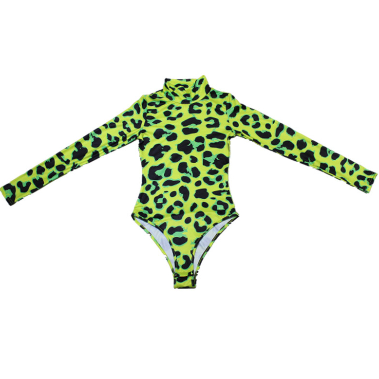 European and American fashion creative leopard print tight show thin sexy women onesie