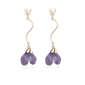 Van Gogh Iris original woven wave adjustable flower earrings