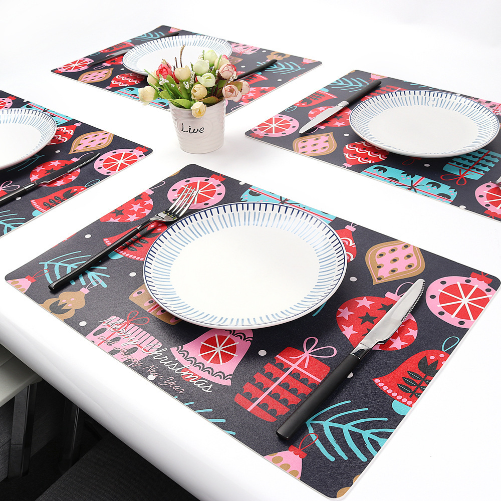 Christmas cartoon duplex PU Southeast Asia Place mat