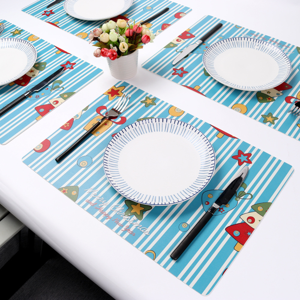 Christmas cartoon duplex PU Southeast Asia Place mat