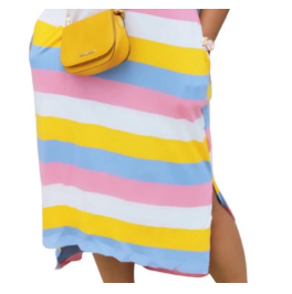 African Lady V-neck Rainbow Invisible Pocket Dress