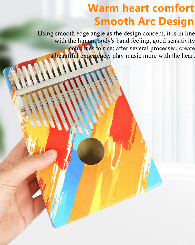 Solid board double seed 17 key African thumb piano