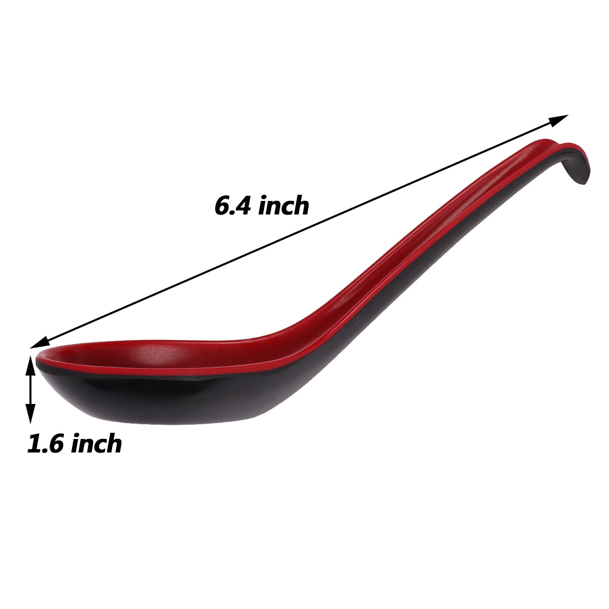 6 piece set of red and black plastic Southeast Asian spoon