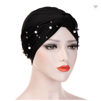 Plain pearl Arab women's cotton hat