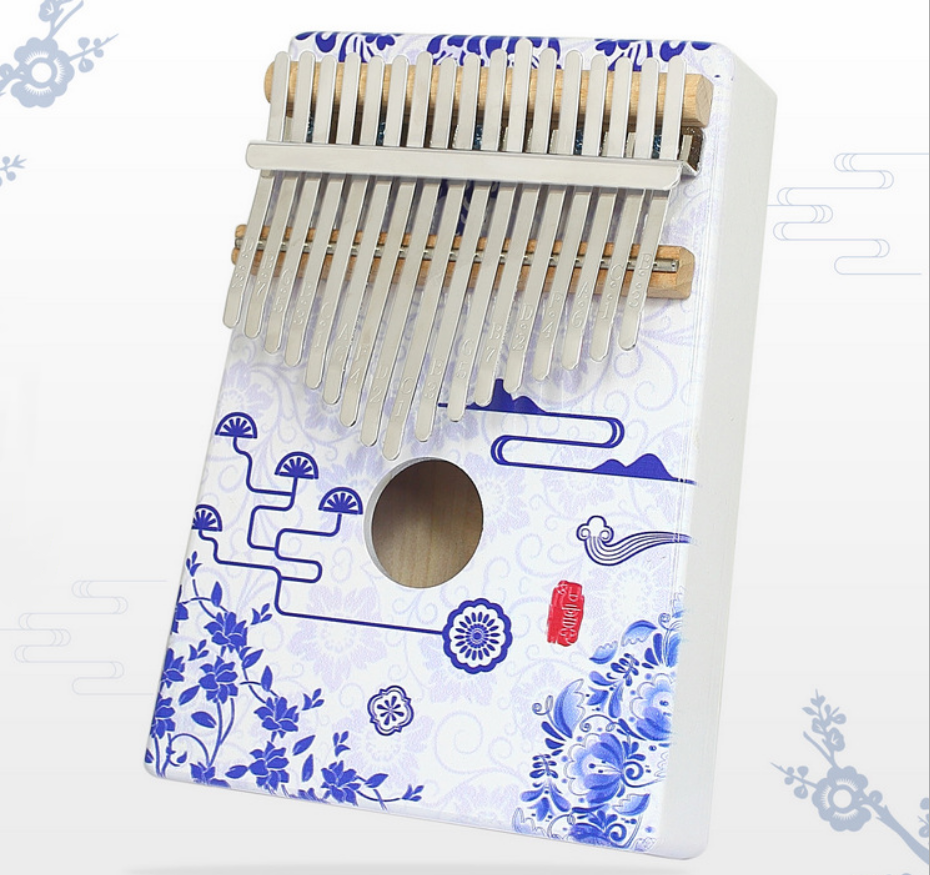Solid board double seed 17 key African thumb piano