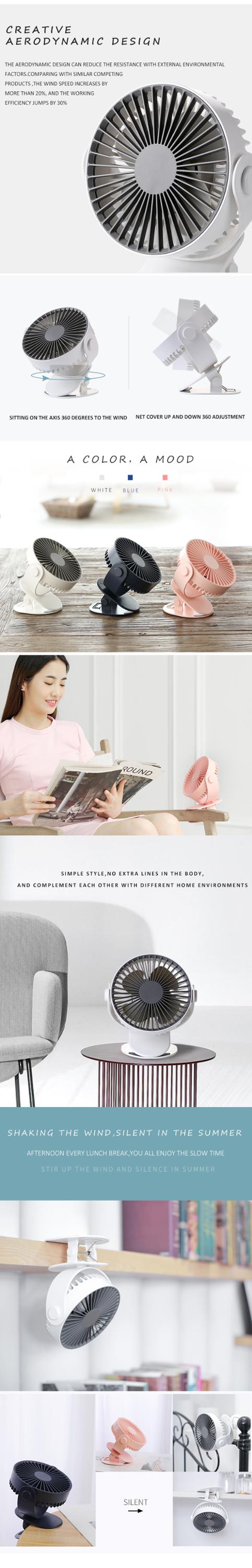 Portable battery-powered rotating electric fan