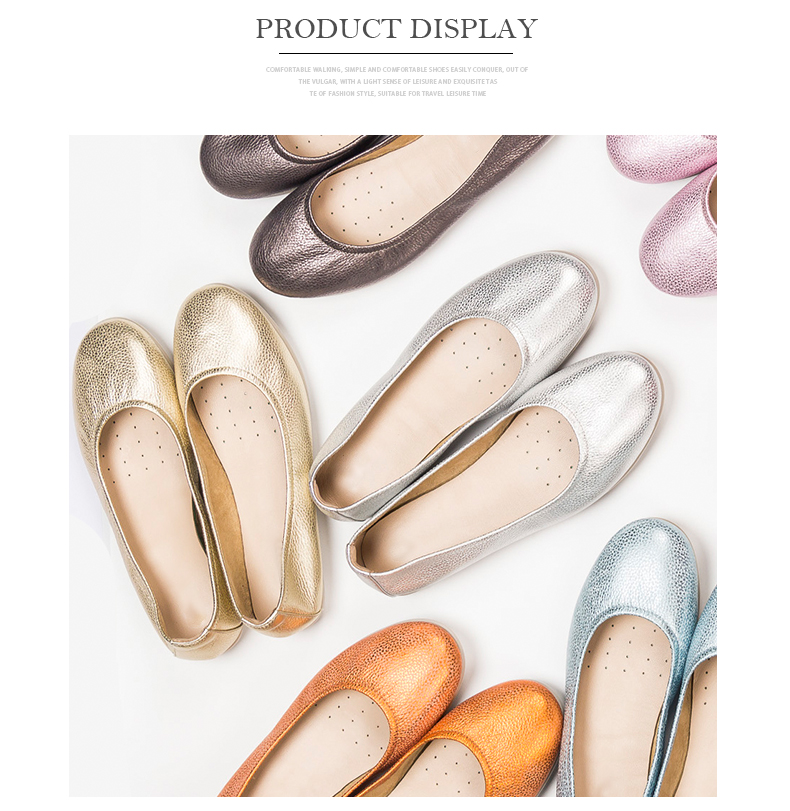 Comfortable fold flat with Middle East Lady's leather shoes