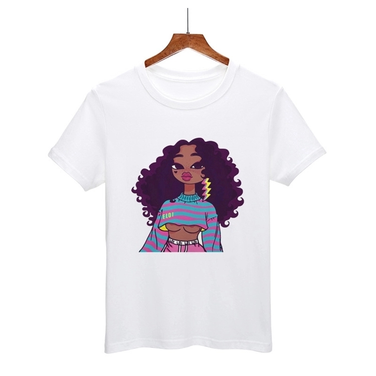 Plus size cotton polyester African woman T-shirt