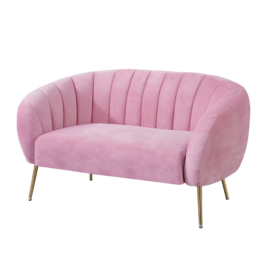 Hot selling living room shell pink velvet Thailand sofa
