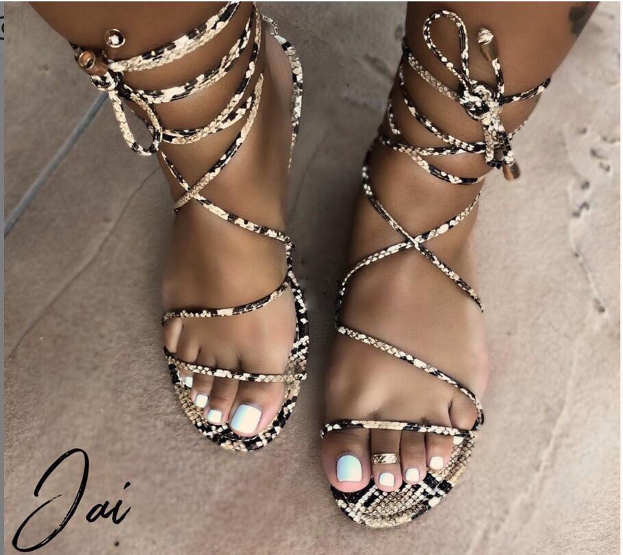 Fashion Snake-print Middle Eastern ladies sandals