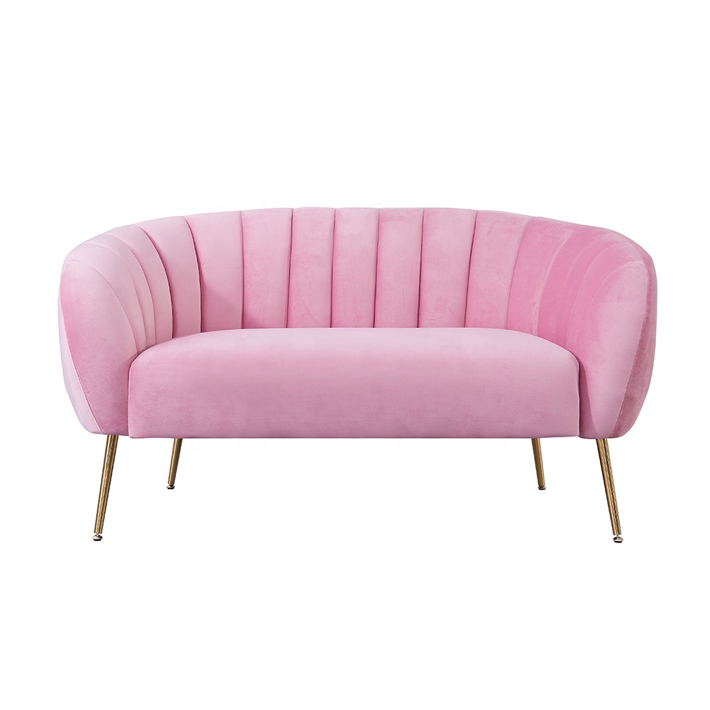 Hot selling living room shell pink velvet Thailand sofa